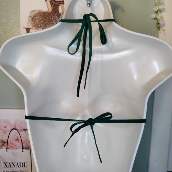 Christmas Lingerie Teddy Lingerie Green Halter V Neck Lace Bodysuit - Picture 8 of 10